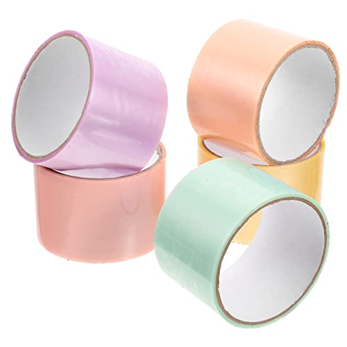 SHINEOFI 5 Rollen Goo-Ball-Tape Farbband doppelseitiges Klebeband Stoffband Wandband Band-BH Klebrige Bälle zappeln Klebeband betonen elastisches Band Plastik Colorful von SHINEOFI