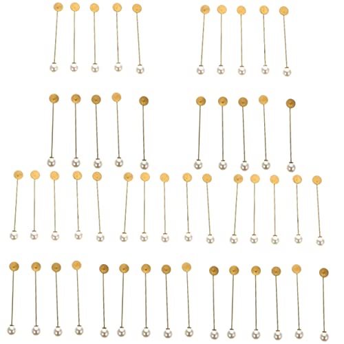 SHINEOFI 5 Sätze Ansteckbrosche Drücken Taillenstraffer Stift Korkplatte Sicherheitsnadeln Für Kleidung Gold Mini- Fuchs Transparenter Druck Perlen Künstliche Perle 10 Stück * 5 von SHINEOFI