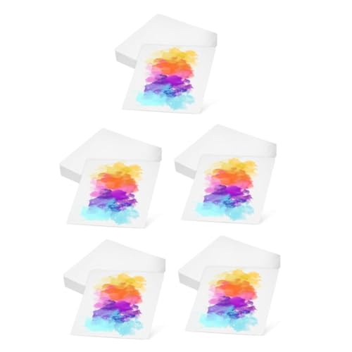 SHINEOFI 5 Sätze Aquarellpapier Leere Aquarellkarten Papier Zum Malen Von Kindern Papier Für Die Aquarellmalerei Wasserzeichnungskarte Zeichenpapier Malpapier Für Kinder Weiß 50 Stück * 5 von SHINEOFI