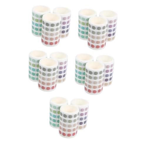 SHINEOFI 5 Sätze Aufkleberband Washi-tape-aufkleber Washi-punkte Kalenderaufkleber Mini-punkt-aufkleber Gitter-washi-tape Neutrale Sticker Maskierungsaufkleber Papier 3 Rollen * 5 von SHINEOFI