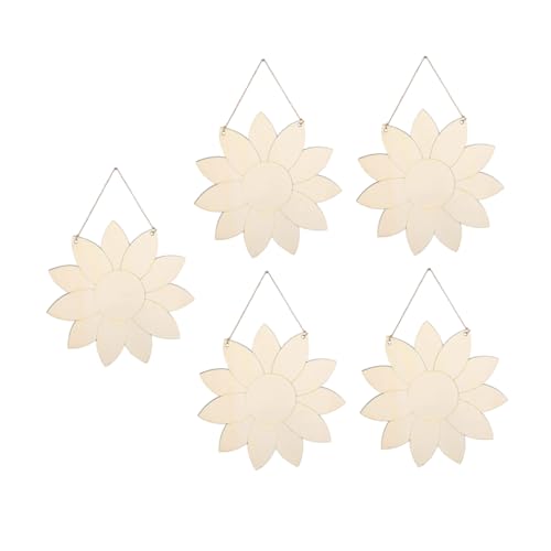 SHINEOFI 5 Sätze Auflistung Künstliche Blumen Zur Dekoration Handwerkshäuser Leer Wandverkleidung Wand Polsterung Dekorativer Türanhänger Diy-hängedekoration Hölzern Khaki 5 Stück * 5 von SHINEOFI