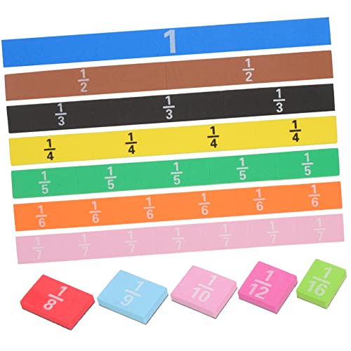 SHINEOFI 5 Sätze Brüche manipulative Streifen magnetisches Zeichenbrett magnetisches Labyrinth zappeln Mathe- Kleinkindspielzeug Fraktionsfliesenstreifen Bruchbalken Schaum von SHINEOFI