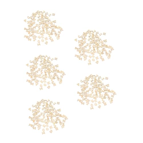 SHINEOFI 5 Sätze Handgefertigtes Holz Buchstabe Buchstaben Für Die Wand Scrapbooking- Aus Holz Buchstaben-wanddekoration Große Holzbuchstaben Hölzern Beige 300 Stück * 5 von SHINEOFI