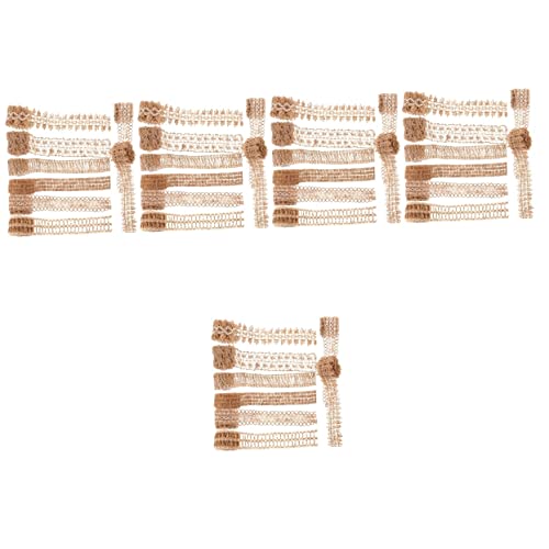 SHINEOFI 5 Sätze Hanfseil Gewebtes Band Hessisches Stoffband Randbereich Rot Verdrahtetes Sackleinenband Paillette Beige Schleife Gang Sackleinenband Satinband Samtband Jute 8 Rollen * 5 von SHINEOFI