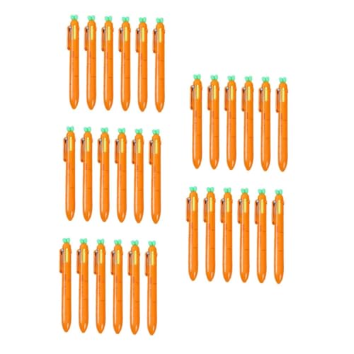 SHINEOFI 5 Sätze Karotten-kugelschreiber Stifte Für Die Schule Stift 6 Farben Multifunktionaler Mehrfarbiger Stift Desktop-schreibstift Tragbarer Kugelschreiber Orange Plastik 6 Stück * 5 von SHINEOFI