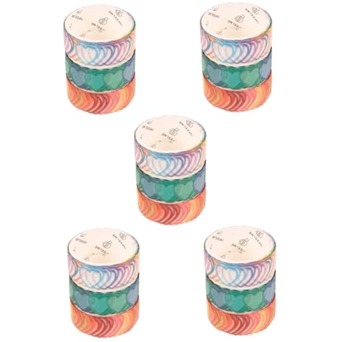 SHINEOFI 5 Sätze Klebebandaufkleber Scrapbooking Schrott Punkt Journal -Notebook Washi-Tape Dekorative Klebebänder Selber Machen Aufkleber Zum Basteln Bastelband Papier 3 Rollen * 5 von SHINEOFI