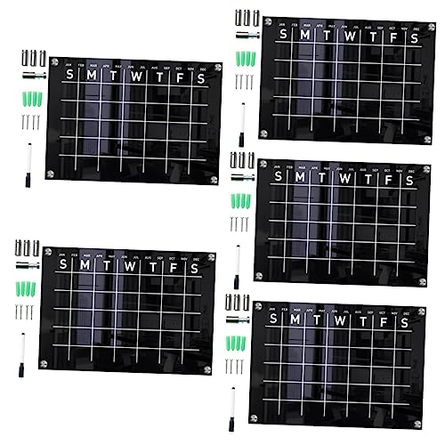 SHINEOFI 5 Sätze Löschbares Nachrichtenbrett Klare Notizblöcke Für Den Kühlschrank Löschbares Hängebrett Wöchentliche Planungstafel Nachrichtenschild Löschbare Tafel Wand Black Acryl von SHINEOFI