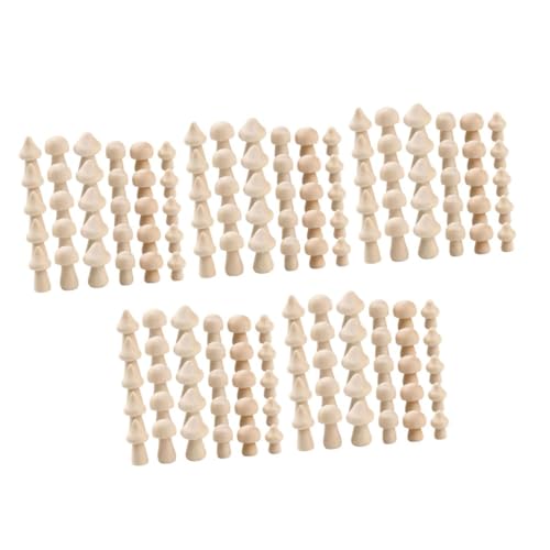 SHINEOFI 5 Sätze Mini-holzpilze Bastelset Basteln Für Diy Dekoration Tischdekoration Mini-pilzfiguren Disco-pilz Malen Modelle Leere Pilze Hölzern 60 Stück * 5 von SHINEOFI