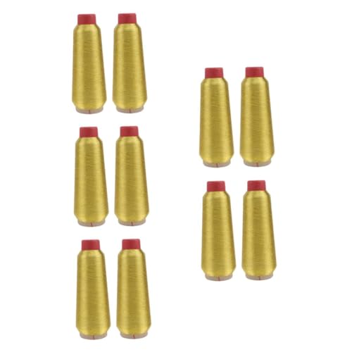 SHINEOFI 5 Sätze Nähmaschinen-stickgarn Stickerei Garnset Für Nähmaschinen Stickgarn Wickelbrett Garnkästen Für Nähgarnspulen Häkelgarn Metallischer Faden Golden Polyester 2 Rollen * 5 von SHINEOFI