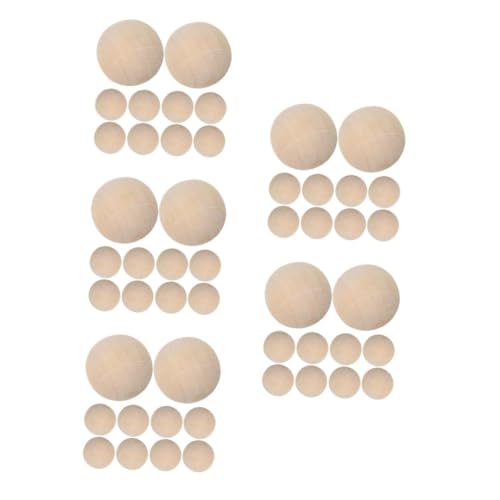 SHINEOFI 5 Sätze Nicht Poröse Lose Perlen Kreisholz Zum Basteln Holzkugelverzierungen Lose Holzperlen Runde Perlen Zum Basteln Bauernperlen Scrapbooking-perlen Muhe Beige 100 Stück * 5 von SHINEOFI