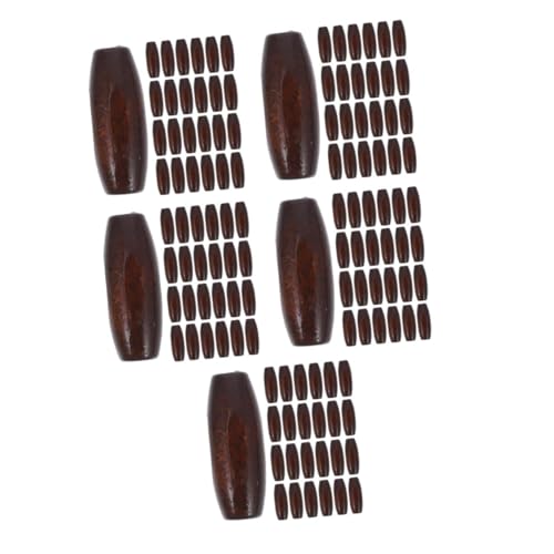 SHINEOFI 5 Sätze Ovale Holzperlen Weihnachtsdeko Dekoration Weihnachtsschmuck Perlen Holzhandwerk Unvollendet Ovale Perlen Makramee-abstandsperlen Unvollendete Perlen Chocolate 50 Stück * 5 von SHINEOFI