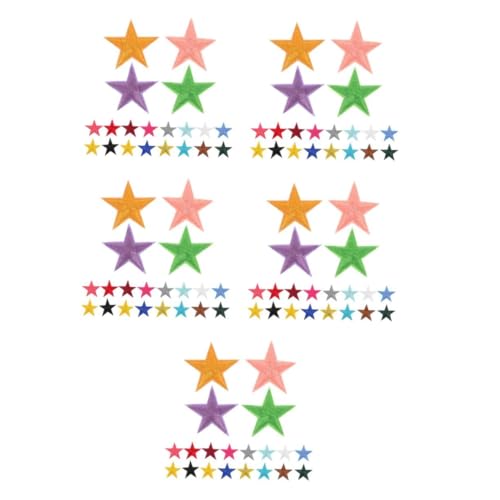 SHINEOFI 5 Sätze Pentagramm-patch Reparaturflicken Für Kleidung Mini-sterne-patches Sternapplikationen Aufnähen Diy-sternflicken Hutflicken Zum Aufbügeln Sternenfleck Polyester 80 Stück * 5 von SHINEOFI