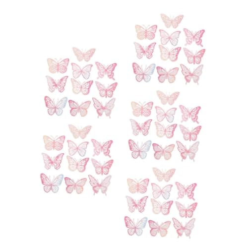 SHINEOFI 5 Sätze Schmetterlingsaufkleber Schmetterlingsblumenaufkleber Schmetterlinge Aufkleber Glänzender Aufkleber Schmetterling Rosa Das Haustier 20 Stück * 5 von SHINEOFI