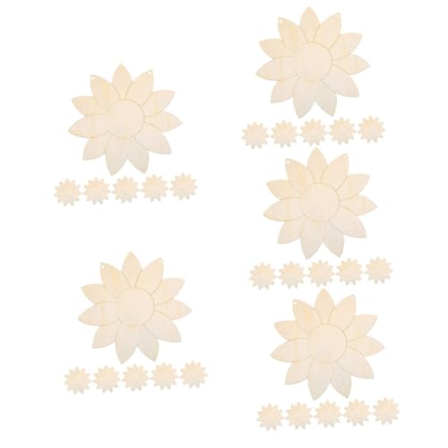 SHINEOFI 5 Sätze Sonnenblumenchips Sonnenblumen Künstliche Blumen Laub Girlande Glyzinien Dekoration Weihnachten Weinachtsdeko Dekorative Ausschnitte Ornament Holzscheiben 6 Stück * 5 von SHINEOFI