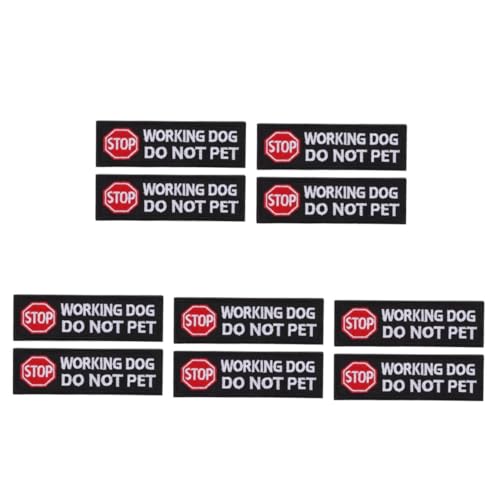 SHINEOFI 5 Sätze Stickaufnäher Für Haustiertransporter Kabelbaumetikett Hundepatch Nicht Streicheln Kein Sprechender Patch Diensthundezubehör Hundegeschirr Patch Polyester Black 2 Stück * 5 von SHINEOFI