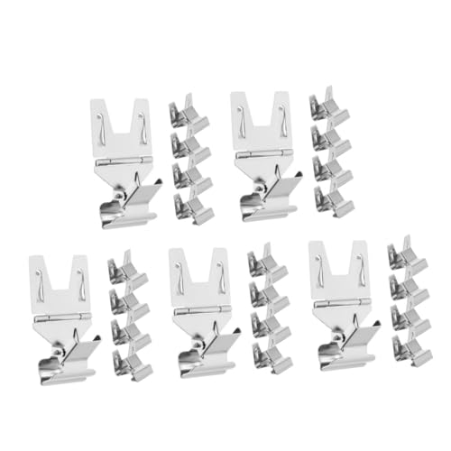 SHINEOFI 5 Sätze Tag Clip Doppelsieb Makeup Tag Displayständer Regal Tags Clip Etiketten Tag Recede Clips Para Tags Regal Unterstützung Pegs Markt Galvanisiertes Eisen Silber 5 Stück * 5 von SHINEOFI