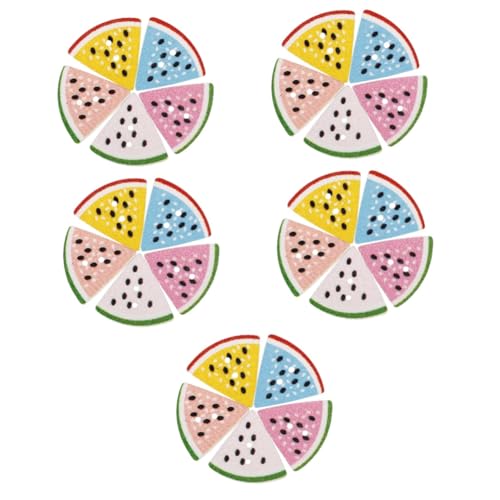 SHINEOFI 5 Stück 1 Wassermelonenknöpfe Löcher Knopf Holzknöpfe Holzknöpfe Zum Basteln Mantelknopf DIY Kleidungsknopf Holzknöpfe Für DIY Kleidung Nähknöpfe DIY Nähknöpfe von SHINEOFI