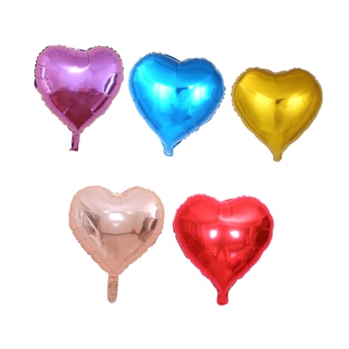 SHINEOFI 5 Stück Valentinstag Ballon Romantische Herzform Ballon Party Ornament Zubehör Für Hochzeitsfest (zufällige Farbe) von SHINEOFI