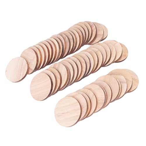 SHINEOFI 50 Stück 5 mm Holzscheibe Große Tablettrohlinge zum Selbermachen DIY-Bastelarbeiten Kreise Chips DIY Holzscheiben Runde Holzscheibe Bambus von SHINEOFI