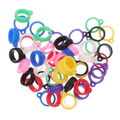 SHINEOFI 50 Stück Anti-verlust-silikonring Stifthalter Aus Gummi Ringversteller Für Lose Ringe Lanyard-halskette Sprungring Halsketten-lanyard Ringstift Machen Sie Den Ring Enger Kieselgel von SHINEOFI