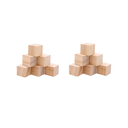 SHINEOFI 50 Stück Bastelwürfel Fotoblöcke selber machen Würfel selber machen Puzzle-Baublock Quadratischer Würfel malen bescherung Holzblöcke kleiner Block quadratischer Holzblock Bambus von SHINEOFI