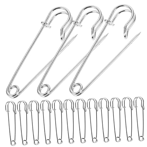 SHINEOFI 50 Stück Clip Für Sicherheitskleidung Dekorative Sicherheitsnadeln Sicherheitsbrosche DIY Schmuck Broschen Stifte Sicherheitsnadeln Clips Brosche Sicherheitsnadeln Silver Eisen von SHINEOFI