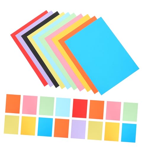 SHINEOFI 50 Stück Farbiger Karton Farbdruckpapier Farbige Präsentationstafel Farbiges Papier Bunter Karton Dicke Plakatwand Origami Papier Selber Machen Farbiges Druckerpapier 200g Papier von SHINEOFI