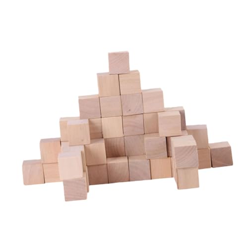 SHINEOFI 50 Stück Holzwürfel Bildungsspielzeug Quadratisches Bausteinspielzeug Mini-dinge Patchwork-lineal Unfertige Blöcke Zählblöcke Für Mathematik Verzierungen Aus Holz Khaki von SHINEOFI