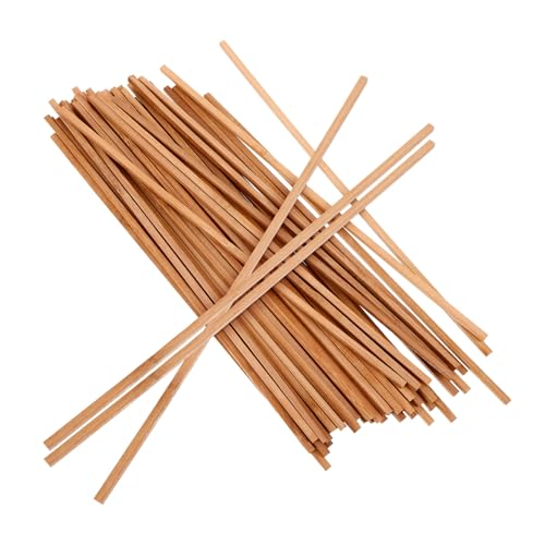 SHINEOFI 50 Stück Karbonisierter Bambusstab Holzstäbe Zweige basteln Lolly-Sticks zum Basteln unfertige Hartholzstöcke Stockholzherstellung Holzstab zum Basteln hölzern Light Brown von SHINEOFI