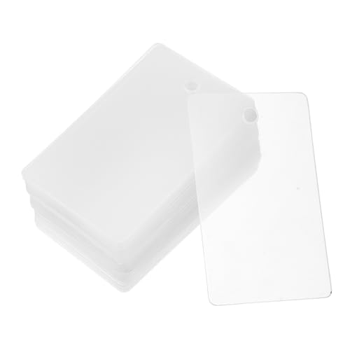 SHINEOFI 50 Stück Transparente Leere Karte Kleidungsetikett Diy Tag Leere Beschriftungsschilder Blanko-anhänger Aus Kunststoff Leeres Bemalbares Etikett Zeichnungs-tag-stütze Pvc von SHINEOFI