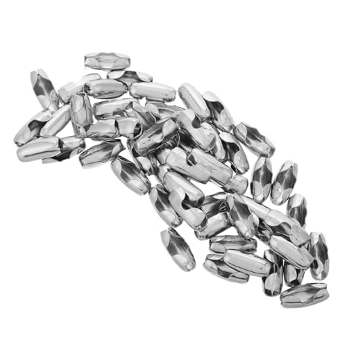 SHINEOFI 50 Stück Verbindungsschnalle Aus Edelstahl Kugelkettenverbinder Clip Kugelkettenclip Mit Perlen Zugkettenverbinder Clip Kugelketten-verbindungsverschlüsse Rostfreier Stahl Silver von SHINEOFI