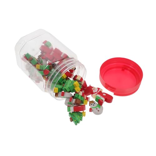 SHINEOFI 50 Stück Weihnachtsradiergummi Weihnachts-Radiergummi-Kollektion Radiergummis in Form eines Weihnachtsbaums Weihnachtsmann Radiergummi Schneemann Radiergummi Urlaub Radiergummis von SHINEOFI