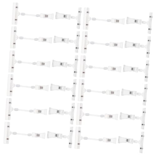 SHINEOFI 50 Stück Werbeclips Lebensmitteletiketten Ladenclips Supermarkt Tag Clips Drehbare Supermarkt Clips Supermarkt Display Clips Display Schild Clips Abs Transparent von SHINEOFI