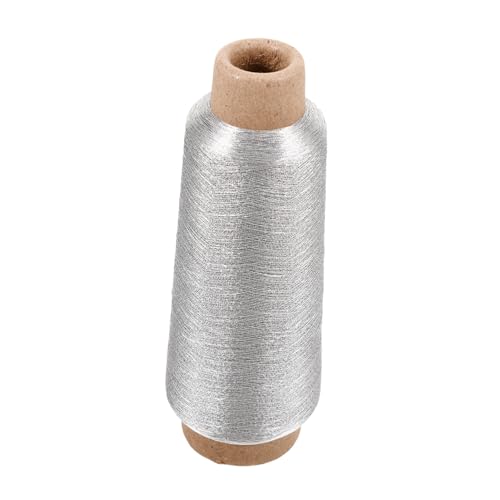 SHINEOFI 5000 150d Nähgarn alles Nähgarn serger Polyester-Stickgarn Metallic sewing thread Gold sewing thread overlock nähmaschine Goldspule Nähgarn metallisches Maschinenstickgarn Silver von SHINEOFI