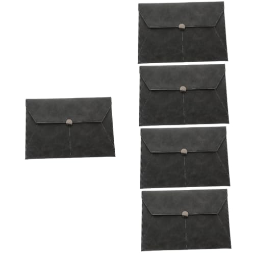 SHINEOFI 5Pcs Dokumententasche aus Leder Bürobedarf Aufbewahrungsbeutel aus Papier Zwischenablage aktenkoffer aufbewahrungstasche Kunstledermappen für Dokumente kleine Kunstledertasche Grey von SHINEOFI