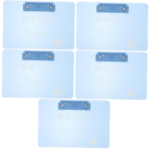 SHINEOFI 5St Klemmbrett Stifthalter dokumentieren Speicher-Zwischenablage Pflegeklemmbrett Clip-Clips aktenkoffer aktentasche document holder Schreibblock Zwischenablage aufnehmen pp Blue von SHINEOFI