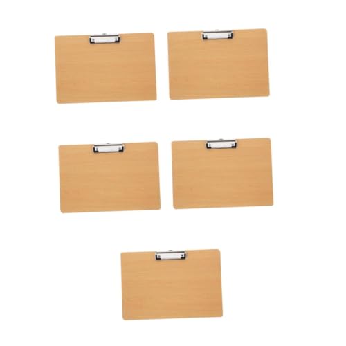 SHINEOFI 5St Schreibblock-Clip Rezeptordner Bürobedarf Klemmbrett schwer Zwischenablagen Masse Aktenklammer für Papiere Layout-Zwischenablage Clipboard-Clips Klemmbrett-Clip MDF Khaki von SHINEOFI