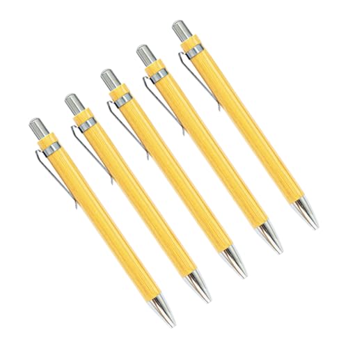 SHINEOFI 5St scheckheft kugelschreiber nachhaltig grusskarte geburtstagsgeschenk goldener Stift Pastell Kugelschreiber mit feiner Spitze Schreibstift für den täglichen Gebrauch Bambus von SHINEOFI