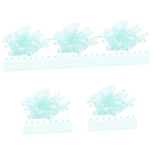 SHINEOFI 5sets Geformte Büroklammer Dokumentieren Büroklammern Sortiert Clips Büroartikel Büromaterial Folders Cartape Kleine Büroklammer Entzückende Papierklammern Plastik Sky-blue 60pcs*5 von SHINEOFI