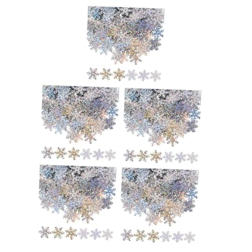 SHINEOFI 5st Dekorationsmaterialien Mit Pailletten Falsche Schneeflocken Kleine Schneeflocken Schneeflocken-glitzer Glitzernde Weihnachten Feiertagstischkonfetti Silver Plastik von SHINEOFI