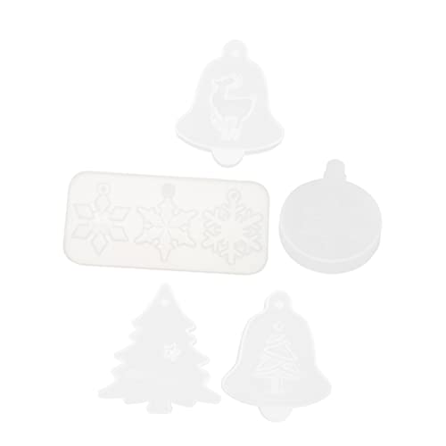 SHINEOFI 5st Weihnachten Silikonformen Anhänger Diy Form Weihnachtsbaum-anhänger Gießform Für Anhänger Dekorative Anhängerform Epoxid-anhängerform Christbaumschmuck Weiß Kieselgel von SHINEOFI