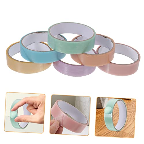 SHINEOFI 6 Rollen Kugel aus Perlenband Etikett Verpackung klebriges Kugelband farbiges klebeband Fingerklebebandball Sticky Balls Tape zum Entspannen aus Klebebändern Plastik von SHINEOFI