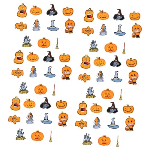 SHINEOFI 6 Sätze Halloween-patch Laterne Dekorativ Dekorationen Innenausstattung Buntbarsch Halloween Basteln Halloween Costume Kürbisbeete Selber Machen Kürbisflecken Polyester 11pcs*6 von SHINEOFI