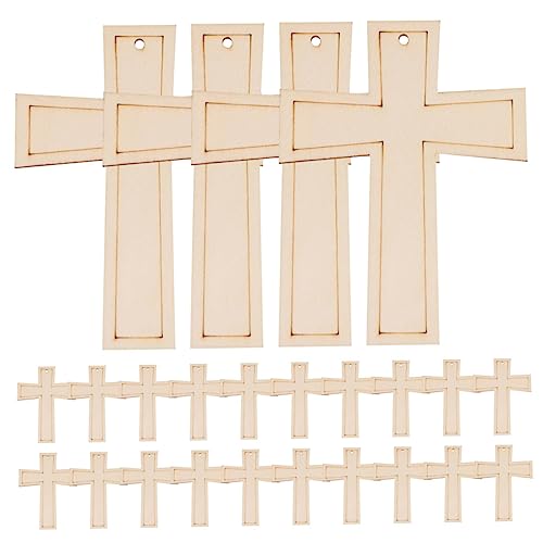 SHINEOFI 6 Sätze Holz Kreuzen Bastelset Basteln Für Holzspalter Türdeko Weihnachten Weihnacjtsdeko Produkt Bausätze Band Holzscheiben Designchips Aus Holz Bambus 24 Stück * 6 von SHINEOFI