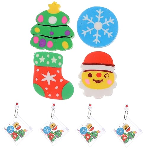 SHINEOFI 6 Sets 6 Teiliges Cartoon Weihnachtsmann Gummi Set Süßer Radiergummi Weihnachtsbaum Radiergummis Halloween Große Haushalts Mini Radiergummis Tragbare Kleine Radiergummis von SHINEOFI