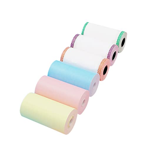 SHINEOFI 6 Stk Buntes Druckpapier Etiketten Kopierer Thermopapier Aufkleberpapier Thermodrucker Kreis Thermischer Aufkleber Druckbar Buntes Motivpapier Kopierpapier Für Zu Hause von SHINEOFI