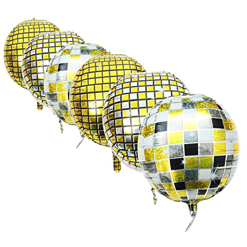 SHINEOFI 6 Stück Disco-kugel-ballon Blase Hellblaue Luftballons Ballonpumpe Ballongirlande Helium Ballonständer Große Disco-ballons Geburtstagsbanner Ballonständer Für Tisch Aluminiumfolie von SHINEOFI