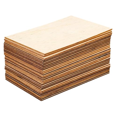 SHINEOFI 60 Stück Leere Rechteckige Holzstücke Holzplatte Unbehandelte Holzscheiben Quadratisches Holzschild Unbehandeltes Holz Kunsthandwerk Holzbretter Unbehandeltes von SHINEOFI