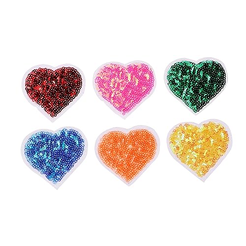 SHINEOFI 6St Hemd dekorativer Aufnäher pailletten sequin für bff zu weihnachten weihnsgeschenke weichnachtsgeschke zu muttertag sakkos säckchen gestickte Applikationen von SHINEOFI