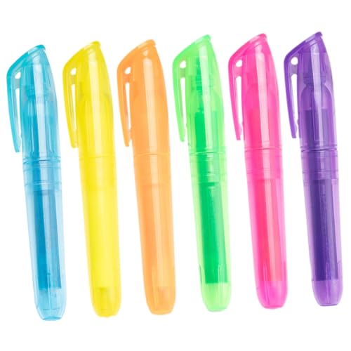 SHINEOFI 6St graffiti stifte grafitti stift Farbige Marker blea gilbe Textmarker Marker schnell trocknende Textmarker Stand lesezeichen kleiner Textmarker Tragbarer Scrapbook-Marker Plastik von SHINEOFI